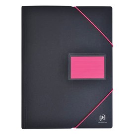 OXFORD A4 200 View/100 Pockets Polypropylene Two Tone Black Pink Document Folder