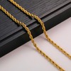 HSWYFCJY 4 MM Twist Rope Chain, Stainless Steel Gold Rope