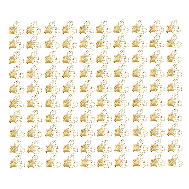 100pcs Flower Shape Binder Clips Strong Clamping Force Metal Cute