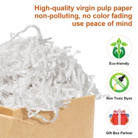 Darfukei Darfukei Shredded Paper For Gift Baskets, Crinkle Paper Filler 1/2LB (8 oz), White bridesmaid proposal gifts, Crinkle Cut Paper Shred For Birthdays, Weddings,Boxes Bags, Basket Filler, Anniversaries, Christmas, Gift Wrapping