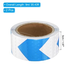 PATIKIL Reflective Tape, 2 Rolls Waterproof PVC High Visibility Marking Sticker for Outdoor Industrial Caution, Trailers, Boats, Signs, 2" x 30ft, Blue/White
