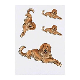 Azeeda 4 x 'Zwinkernder Golden Retriever' Temporäre Tattoos - Wasserfest, Hautfreundlich & Ungiftig · Transfers in Verschiedenen Größen (TO00051539)
