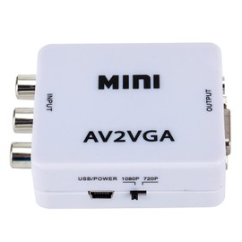 Wscoficey Mini AV2 VGA Video Converter Box AV RCA CVBS to VGA Video Converter Converter 3.5mm Audio and PC HDTV Converter
