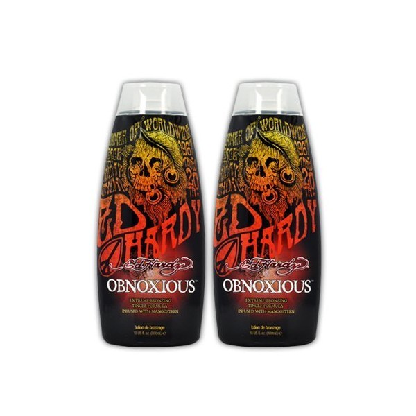 Lot 2 Ed Hardy Obnoxious Indoor Tanning Lotion Accelerator Bronzer Dark Tan Bed
