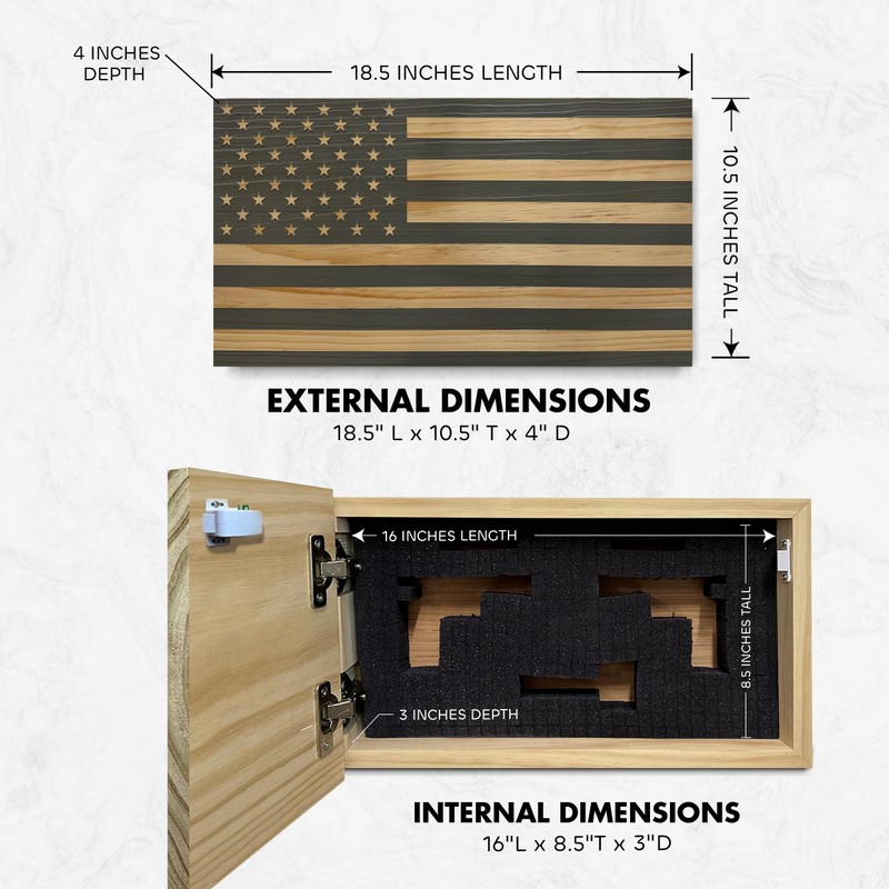 American Flag Hidden Gun Safe - Quick Access Hidden Gun