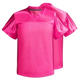 Men's Blank Football Jersey, Adult Mesh Athletic Practice Football Shirts, Blank Football Jerseys for Adults S-2XL (US, Alpha, Large, Regular, Regular, Pink)