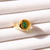 Silver Smile 18K Gold Vermeil Signet Ring with Emerald-Cut Emerald