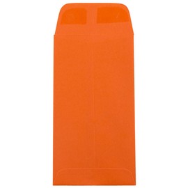 JAM PAPER #7 Coin Business Colored Envelopes - 88.9 x 165.1 mm (3 1/2" x 6 1/2") - Orange Recycled - 50/Pack