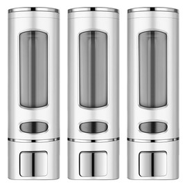 MESEVEN Dispensador De Jabón, 3pcs 400ML Dispensador de Jabón Pared Líquido de para Baño, Cocina, Fregadero Doméstico, Dispensadores Integrados en la Cubierta para el Hogar (Blanco)
