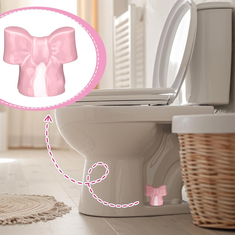 Wonderjune 2 Pack Toilet Bolt Caps Decorative Coquette Bow Bolt