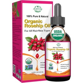 aceite de semilla de Rosehip para la cara (2 oz/60 ml) certificado por el USDA orgánico 100% puro Natural prenen frío aceite de Rosehip sin refinpara