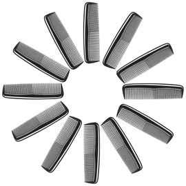 Oranllow 12 Pieces Pocket Hair Combs, 5" Combs for Men & Women, Travel-Friendly, Dual-Density Teeth for Short Hair, Beards, Mustaches & Sideburns (Black)