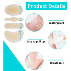 12 Pcs Blister Plasters,Invisible Hydrocolloid Bandages Waterproof Gel Blister Guard Pads for Feet, Toes, Fingers, Heels Protector and Guard Skin Faster Healing Wound