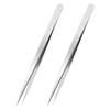 2PCSPrecision Tweezers, Stainless Steel Pointed Tweezers for Craft, Electronics, Soldering,
