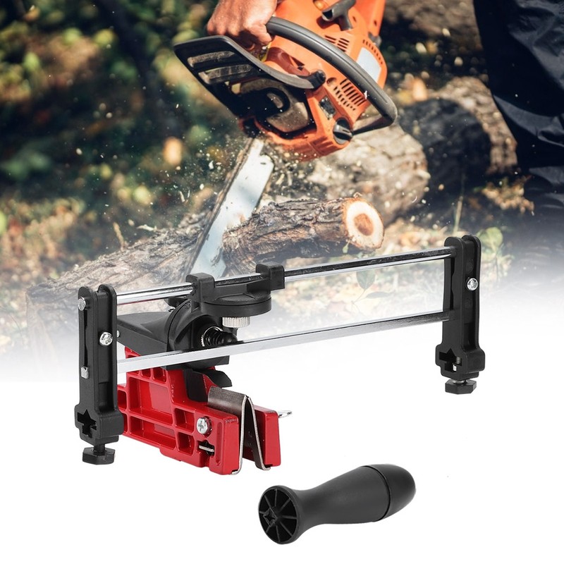 Portable Chainsaw Saw Chain Filing Guide Tool Metal Bar Mounted