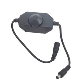 DC 12V 24V LED Strip Dimmer Switch with DC Female Male Adapter for 3528 5050 5730 5630 Single Color Mini LED Lamp Lighting Accessories Brightness Adjustable Controller Manual Knob (Black)