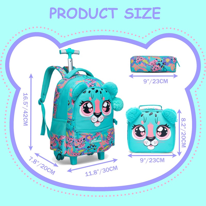 Meetbelify Rolling Backpack with Wheels - Cute Carry On for