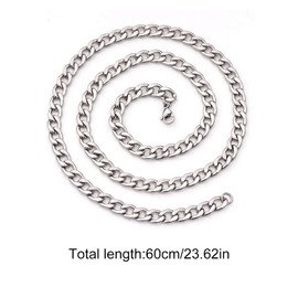 Teegxddy Cuban chain necklace for men and women, 1.6-6 mm, stainless steel jewellery, trend steel / gold plated, length: 50 - 80 cm, Stainless Steel