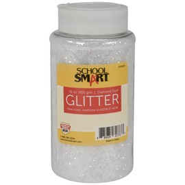 School Smart Craft Glitter, 1 Pound Jar, Diamond, Off-White (S2004130)