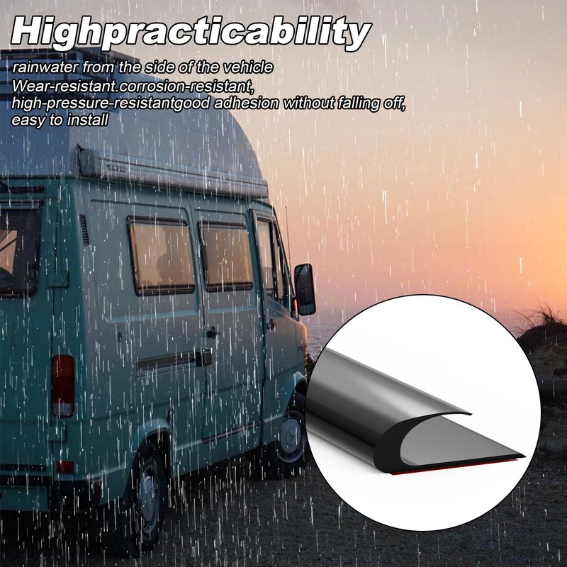 RV Rain Gutter,PVC Plastic drip Guides,for Cars, Vans, caravans, roof
