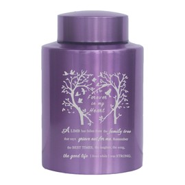 Urna pequeña de 6 pulgadas para cenizas humanas de acero inoxidable, morado, mini urna de cremación, pequeña urna de recuerdo, contenedor de cenizas conmemorativas