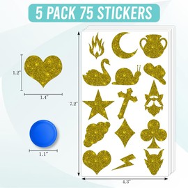 Paquete de 75 pegatinas coloridas de bronceado para el cuerpo, mujeres, adultos, niñas, tatuajes, suministros divertidos para exteriores, camas interiores, accesorios para tomar el sol, artículos