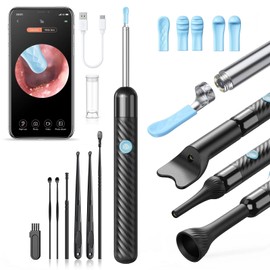 Loyker Loyker X6 Ear Wax Removal Tool Camera, Ear Cleaner with Camera, FSA HSA Store Eligible, 1080P Ear Camera with 6LED Light for Ear/Nose/Throat/Tonsil Stone Examination, Black