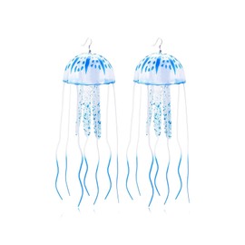 Jellyfish Earrings Light Up Glow in The Dark Unique Weird Fun Fluorescent Party Earrings for Women Men Waterproof Costume Accessories for Rave Festival Night Events