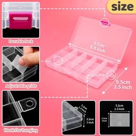 IOOLEEM 15 Grids Plastic Bead Organizer Box, Organizer Container Storage Box, Dividers for bead arts and crafts.