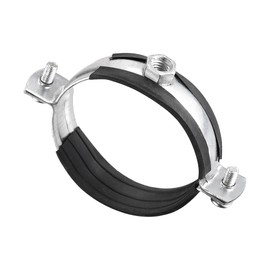 sourcing map Adjustable Pipe Bracket Clamp, 2-1/2" (63mm) Wall Ceiling Mount Iron Pipe Strap Support 5pcs