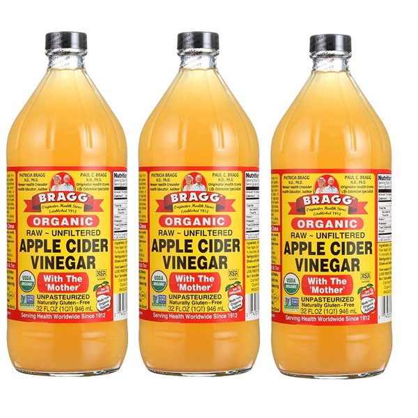 Bragg Organic Raw Apple Cider Vinegar, 32 Ounce - 3 Pack