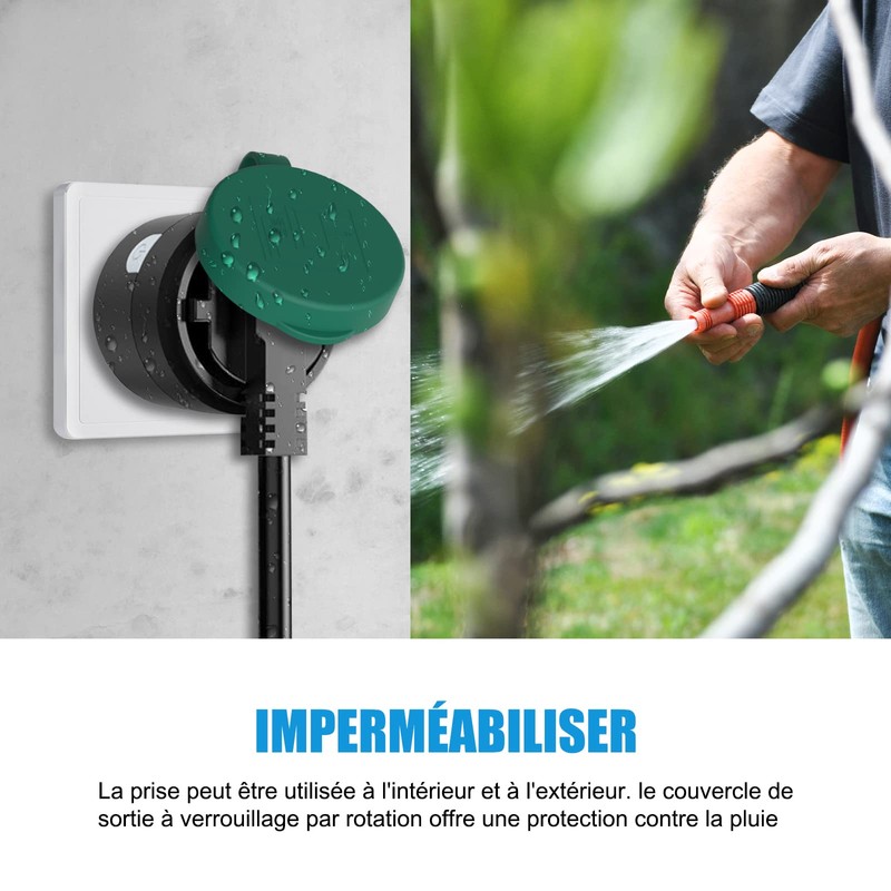 SURNICE Wireless Socket for Outdoor Use, IP44, Range 40 m,