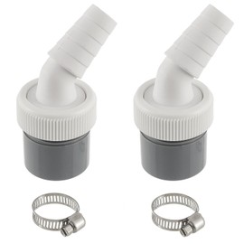 HUAREW Washing Machine Drain Adapter for Dishwasher, Dryer, Washing Machine, Washing Machine Connection with Input Connector of 18-24 mm and Outlet 40 mm Pipe with Hose Clamp (Pack of 2)