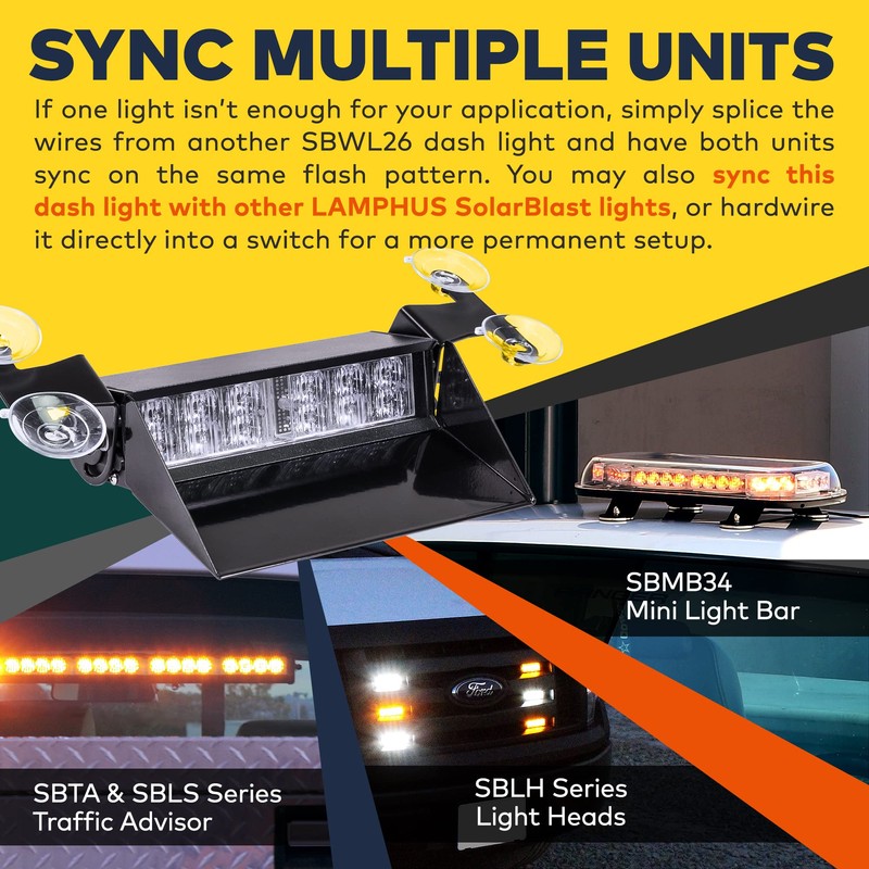 SolarBlast SBWL26 12W BLUE WHITE LED Strobe Dash Light [32