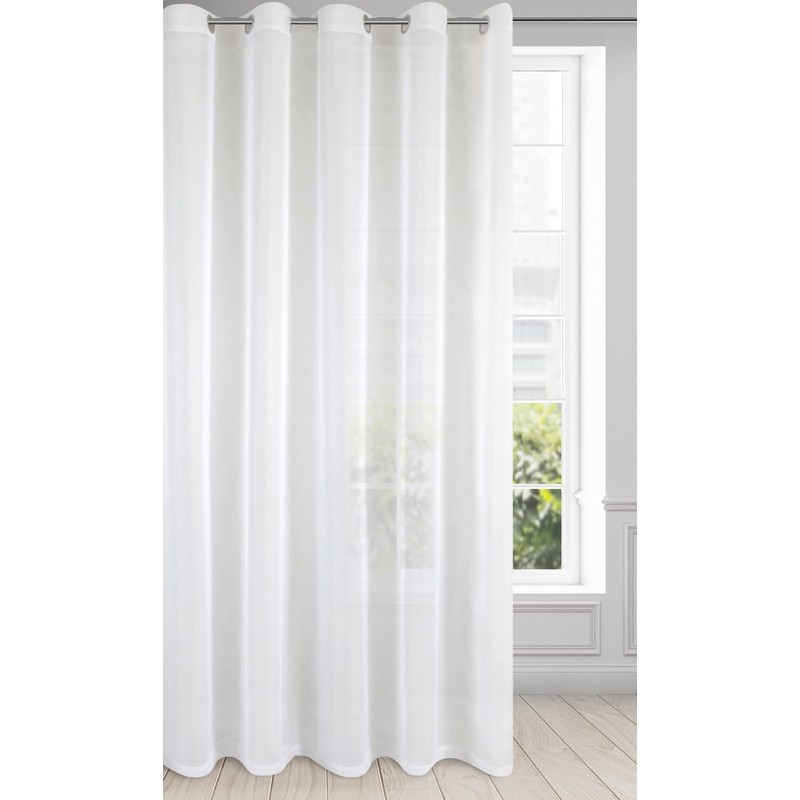 Eurofirany Lucy Voile Curtain, White, 200 x 250 cm