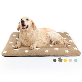 Mora Pets Dog Crate Pad Dog Kennel Bed Crate Mat for Large Dogs Washable Cute Star Pet Bed for Cage Ultra Soft Flat Pillow Cushion for Cozy Sleeping Anti-Slip Brown 42 x 27