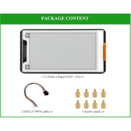 2.15inch E-Paper Display Compatible with Raspberry Pi 5/4B/3B+/Zero/Zero W/Zero 2W/Pico/Pico W/Pico 2/Jetson Nano, 296x160 Pixel E-Ink Display, Red/Yellow/Black/White, SPI Interface with Driver Board