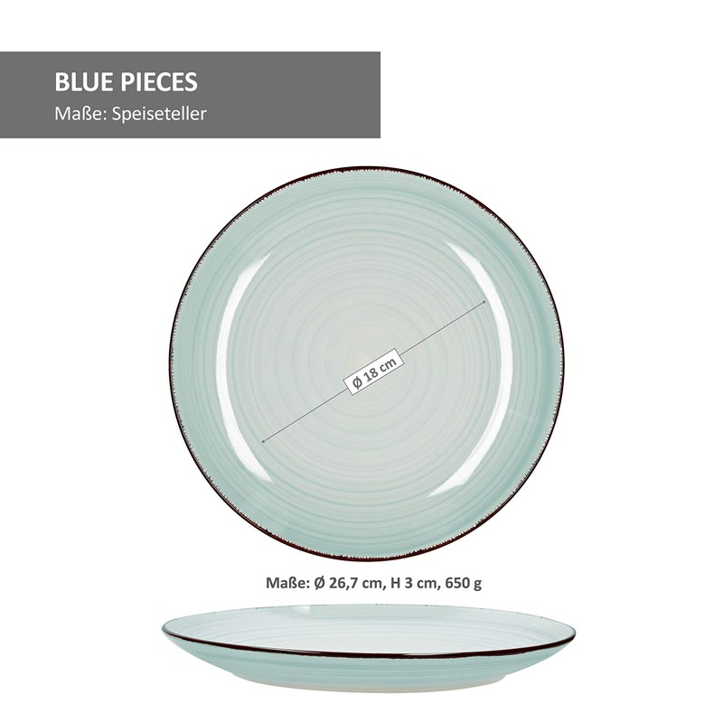 MamboCat 18-Piece Plate set Blue Baita – Green Baita Vario