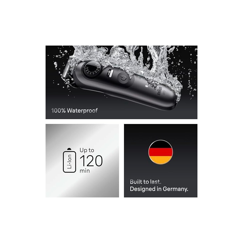 Braun Beard Trimmer Series 7, +7 Barbering Tools, Mens Beard
