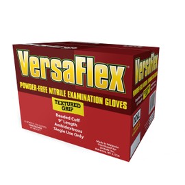 VersaFlex Nitrile Exam Gloves, Disposable, Powder Free, Latex Free, Textured (Case of 1000, Medium)