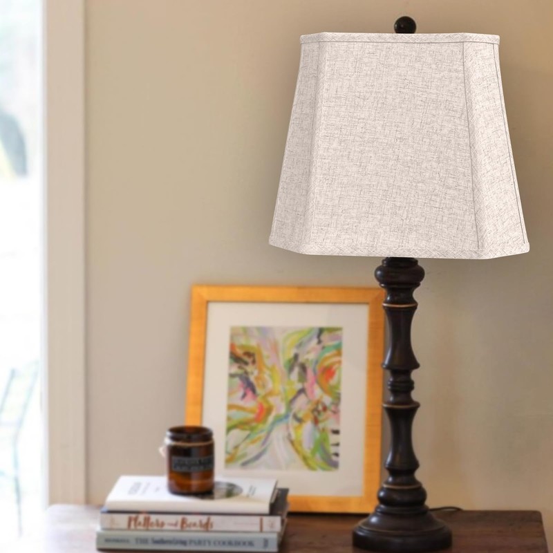 TOOTOO STAR Square cut corner lampshade, 10x13x10.5 inch medium table