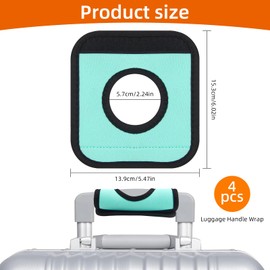 4 Pack Luggage Handle Covers Multicolors - Neoprene Grip Protector with Hollow Design, Suitcase Handle Wrap for Travel, Cruise, Airplane - Durable & Comfortable Tag Identifier Accessories