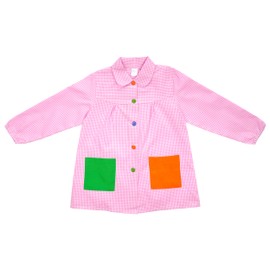 ETREXONLINE Kids School Painting Apron Craft Apron for Kids with Button Apron for School and Craft, pink