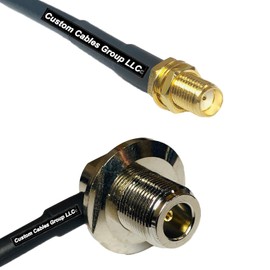 3 feet RG58 SMA Female to N Female Bulkhead Angle RF Pigtail Coaxial Cable