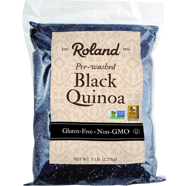 Roland Foods Black Quinoa from Peru, Pre-washed, 5 Lb Bag