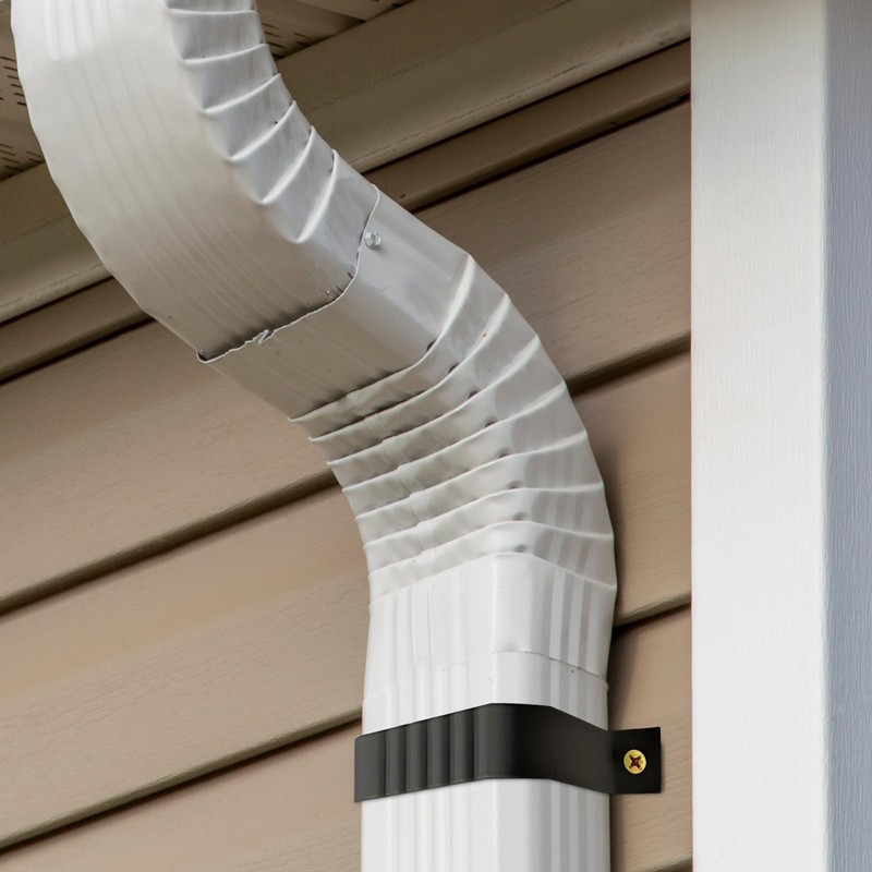Mzcvriru Gutter Downspout Straps - 2x3, Black (2 Pack) with