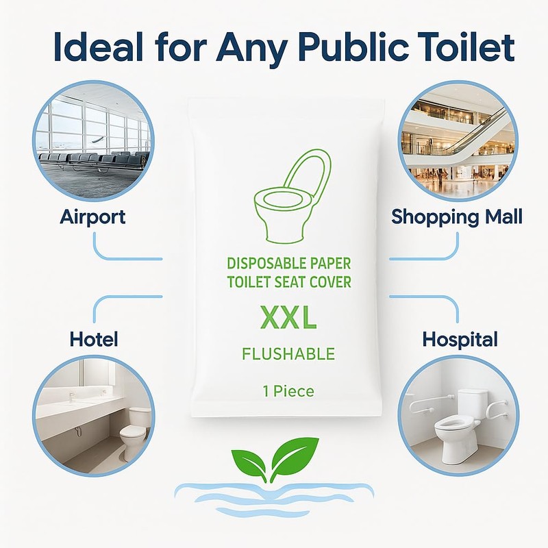 DZHONGD ECOFLUSH XXL Disposable Toilet Seat Covers – Flushable &