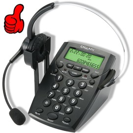 MCHEETA Call Center Headset Telephone with Dialpad and Noise Cancellation Headphone Microphone, Corded Landline Phone with Headset for House Call Center Office Home, Black, HT500