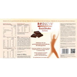 Reduzin Diät Shake zum Abnehmen, Schoko, 25 cremige Shakes pro Dose, leckerer Abnehm Shake, Mahlzeitenersatz zum Trinken