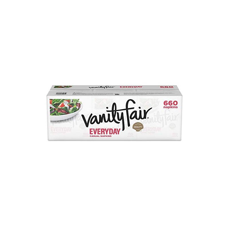 Vanity Fair Everyday Napkins, Disposable White Paper Napkins, 660 Count